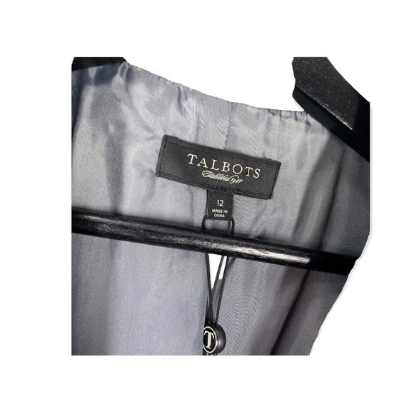 NWT Talbots Grey Wool Blend Plaid Blazer Skirt Set Size 12 - Picture 6 of 8